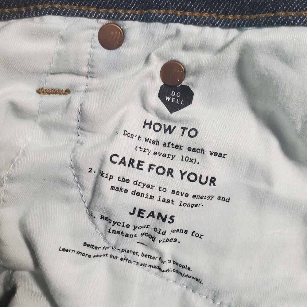 MADEWELL "The Perfect Vintage Flare" Jean Dark Wash Denim Women's Size 27 - Picture 9 of 16